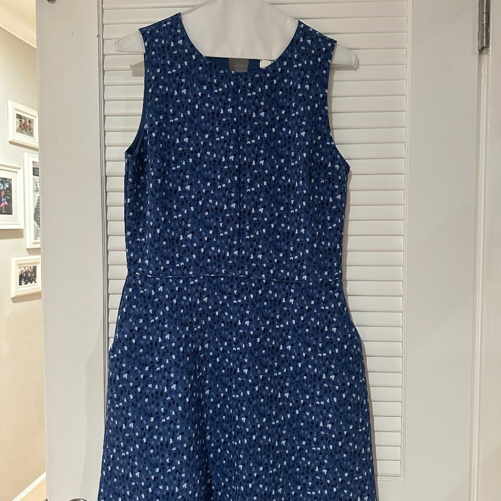 Gap Navy & White Speckled Fit & Flare Dress - Pockets - Size 6